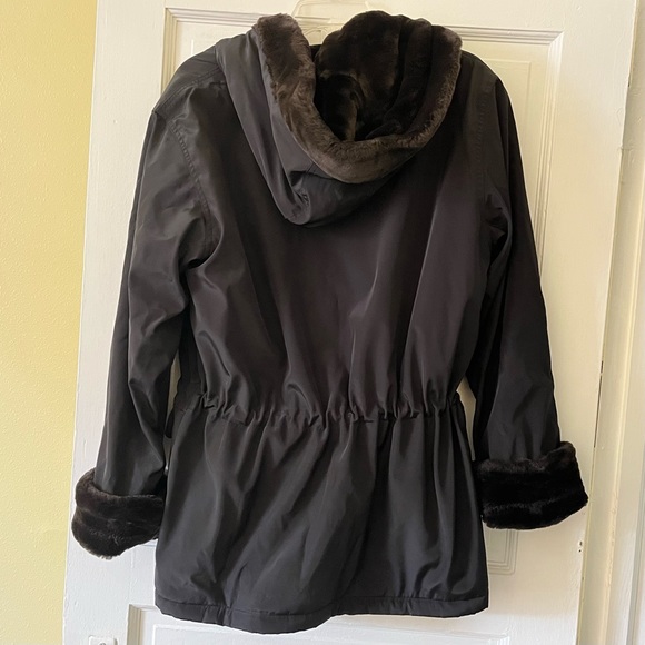 Marc New York Faux Fur Lined Coat, W/Hood, Zips Up & Has String to Adjust Waist - Picture 2 of 16
